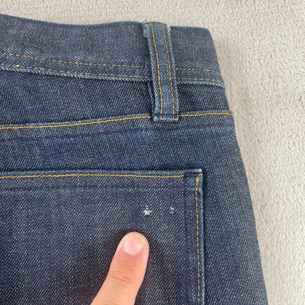 Tory‎ Burch Classic Tory Jeans in Dark Blue Women 27 BootCut Flare Gold Fishings
